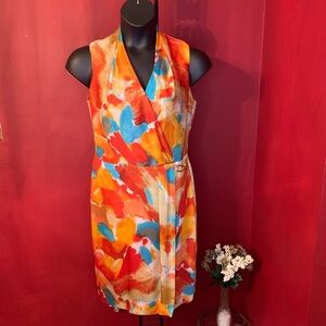 LESLIE STUART WATERCOLOR DRESS SIZE 10